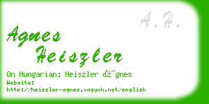 agnes heiszler business card